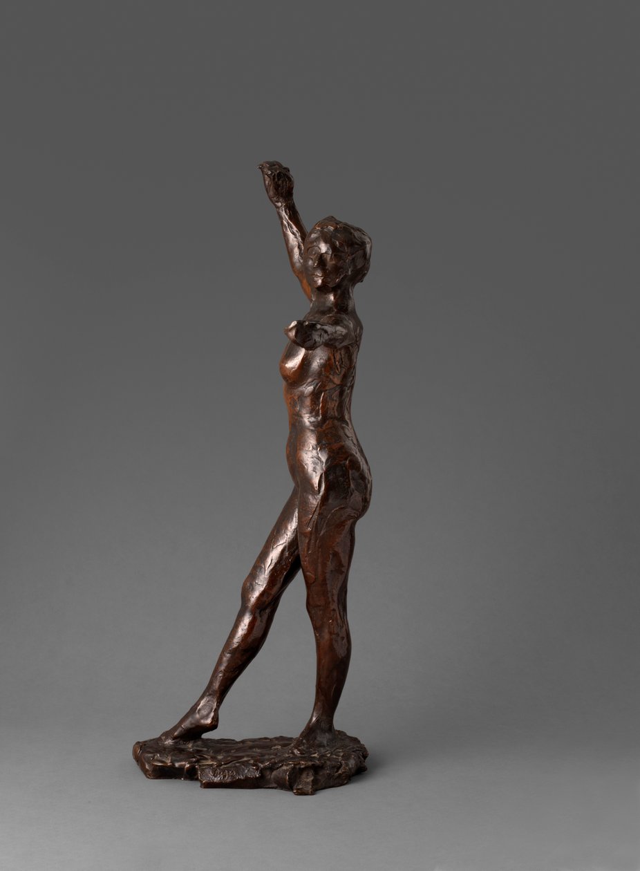 Danser klar til å danse, høyre fot fremover, Forberedelse til dansen, høyre fot frem, 1895-1900 av Edgar Degas