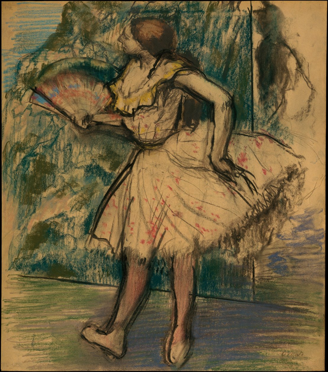 Danserinne med vifte av Edgar Degas