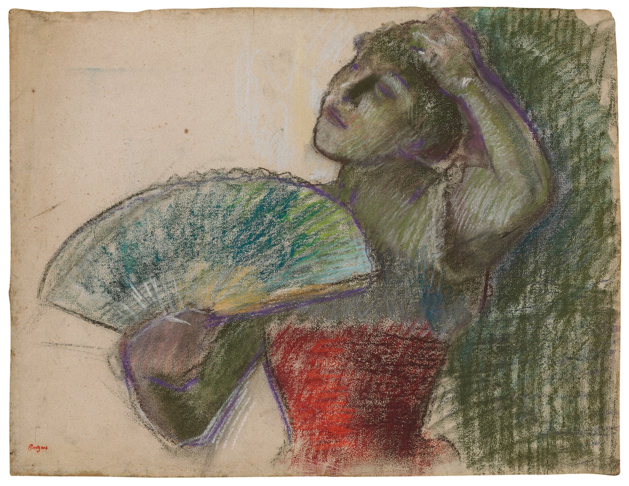 Danser med vifte; Fandanser, ca. 1894 av Edgar Degas