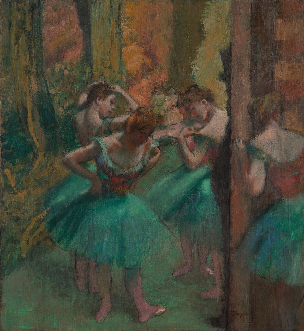 Dansere, rosa og grønt, ca. 1890. av Edgar Degas