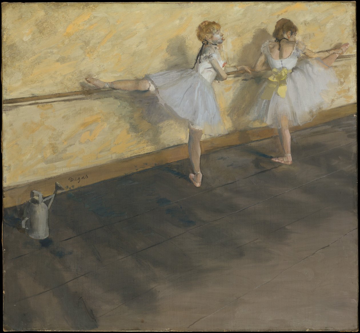 Dansere som øver ved barre av Edgar Degas