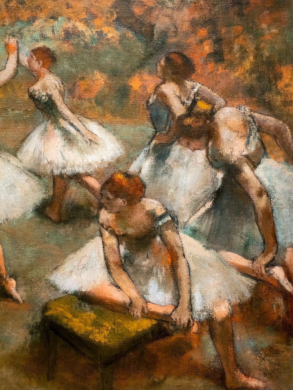 Dansere på scenen (detalj). Rundt 1889-1894. Olje på lerret. av Edgar Degas
