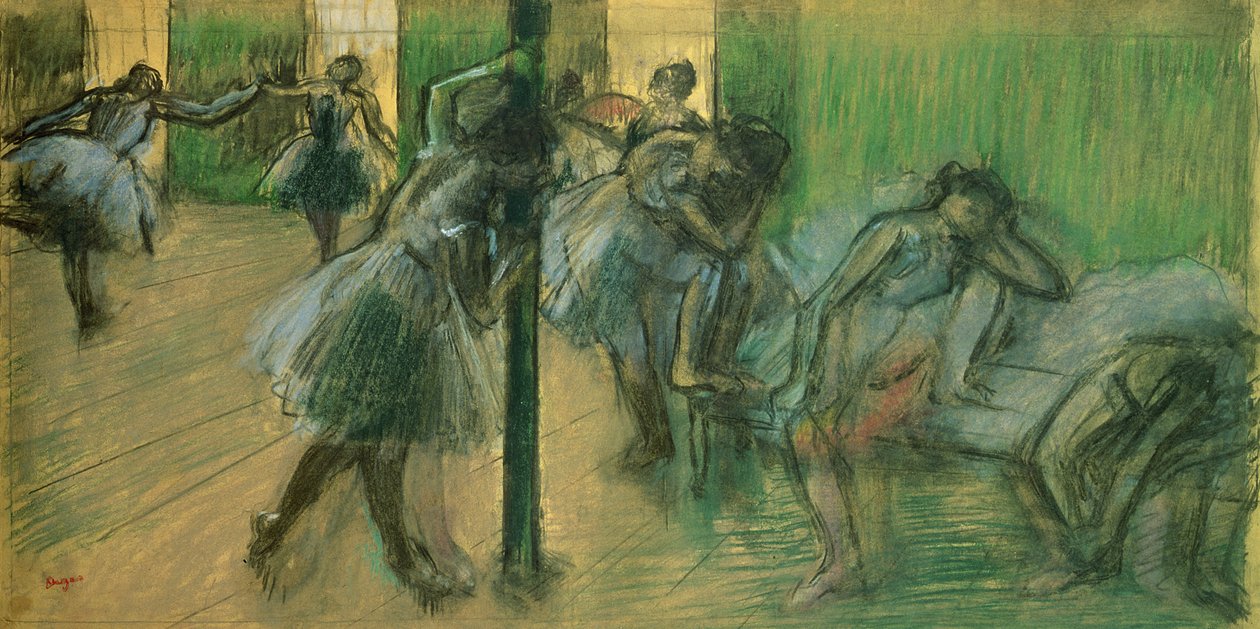 Dansere som øver (pastell) av Edgar Degas