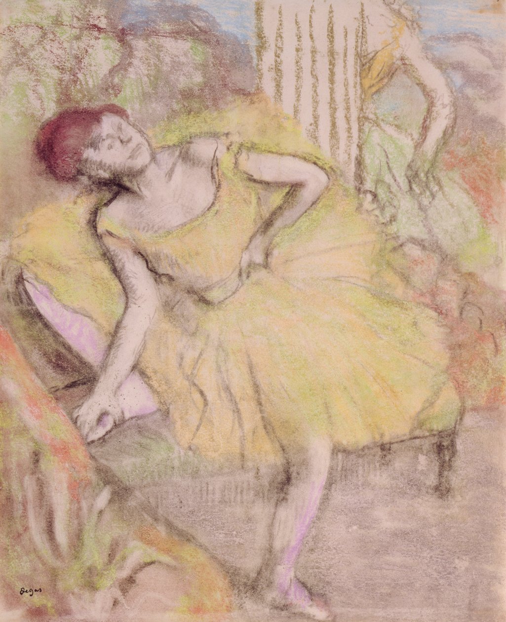 Resting Dancer, ca. 1897-1900 (pastell og motsikker på papir) av Edgar Degas