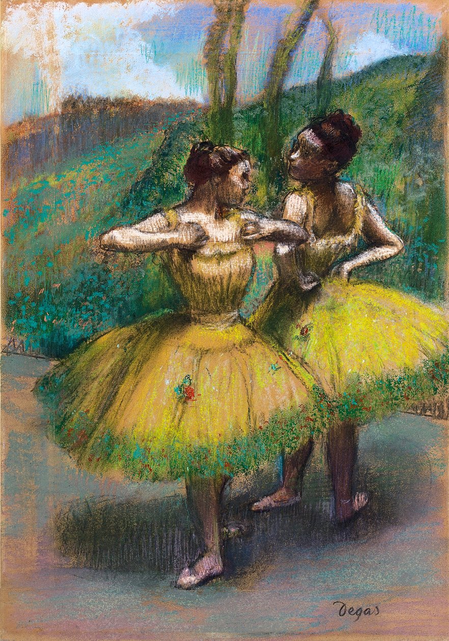 To dansere i gule skjørt av Edgar Degas