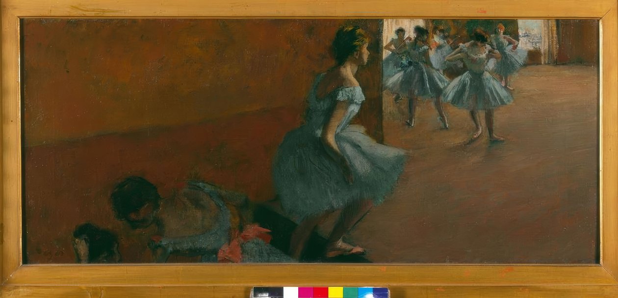 Dansere går opp en trapp av Edgar Degas