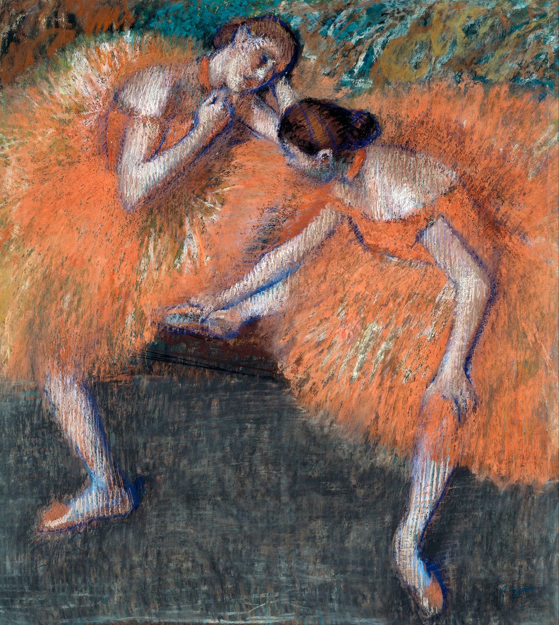 "" To dansere "" (To dansere) tegning av Edgar Degas (1834-1917) ca. 1898 Dim 95,5x87 cm Dresden State Art Collections Dresden av Edgar Degas