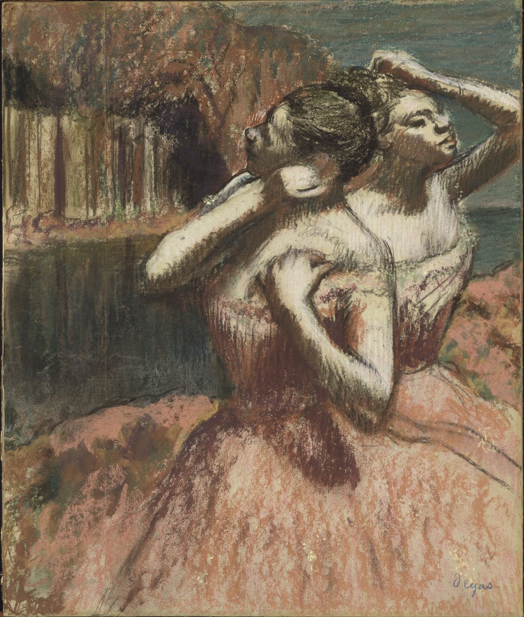 Deux danseuses - To dansere, av Degas, Edgar (1834-1917). Pastell på papir. Mål: 63,5x53 cm. Nationalmuseum Stockholm av Edgar Degas