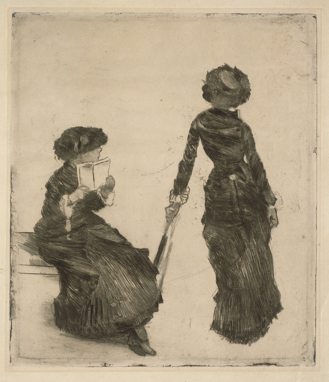 Maleren Mary Cassatt i Louvre, antikksamlingen av Edgar Degas