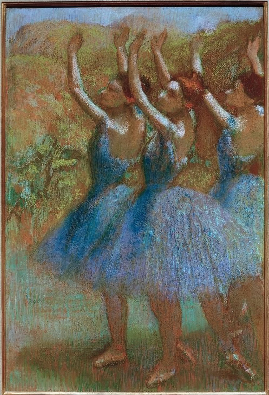 Tre dansere i blått av Edgar Degas