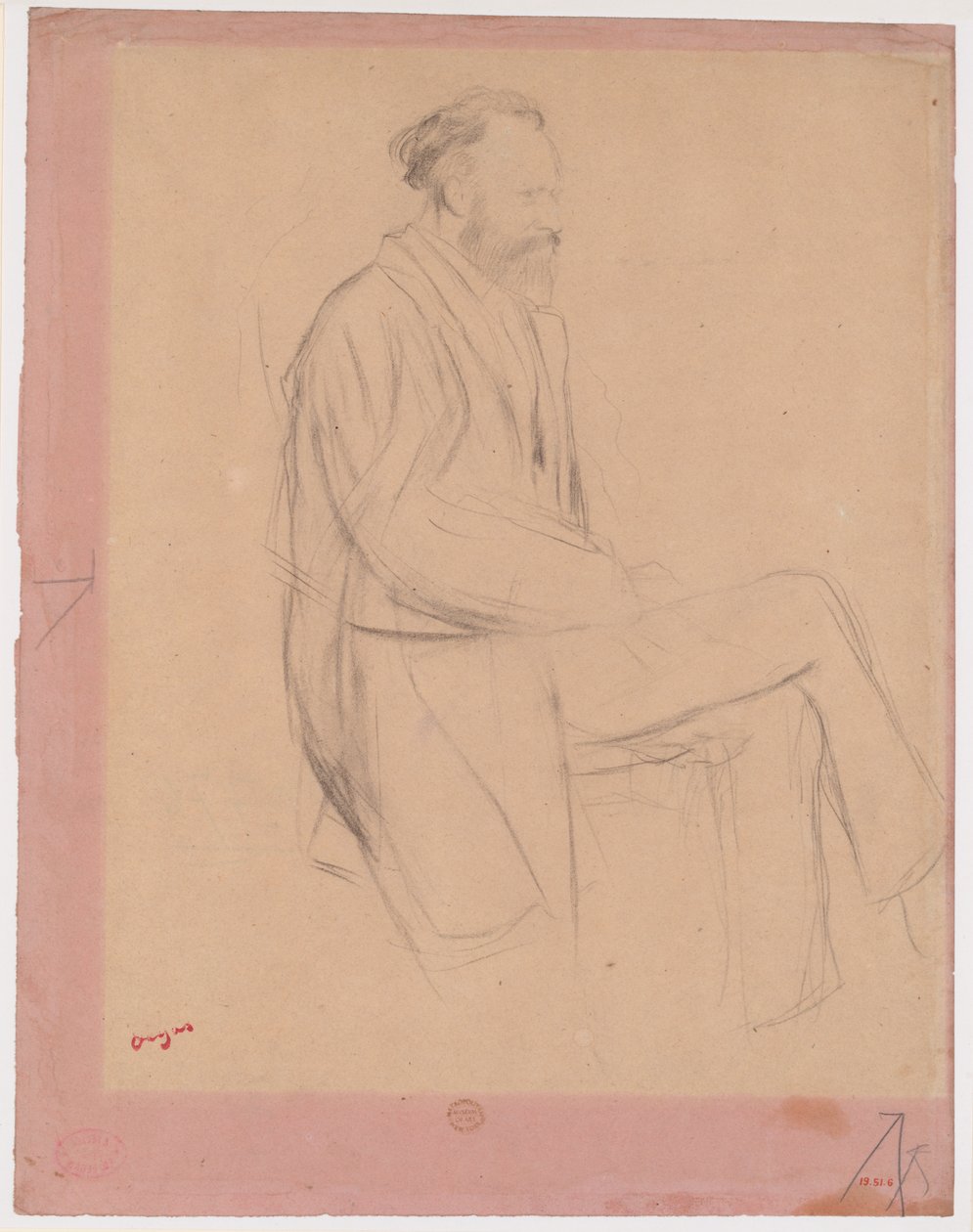 Édouard Manet, Sittende, profil fra høyre av Edgar Degas