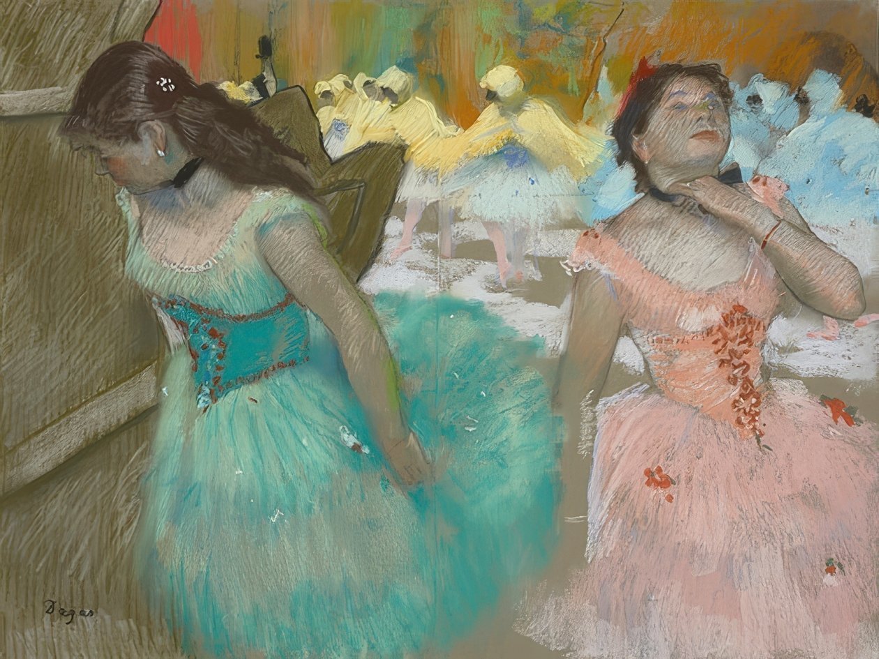 Inntreden av de maskerte danserne. Rundt 1879 av Edgar Degas
