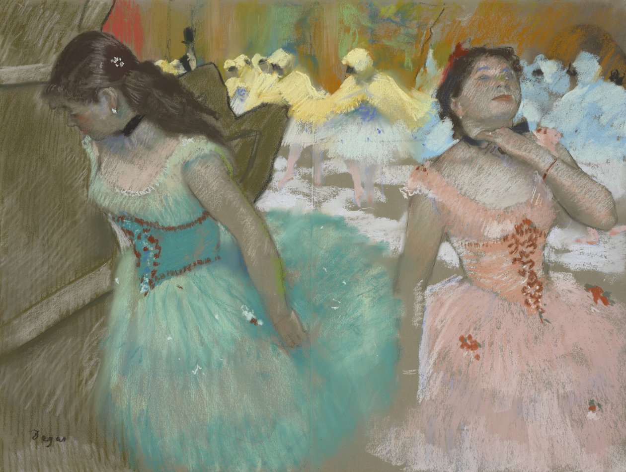 Inngangen til de maskerte danserne, ca. 1879 av Edgar Degas