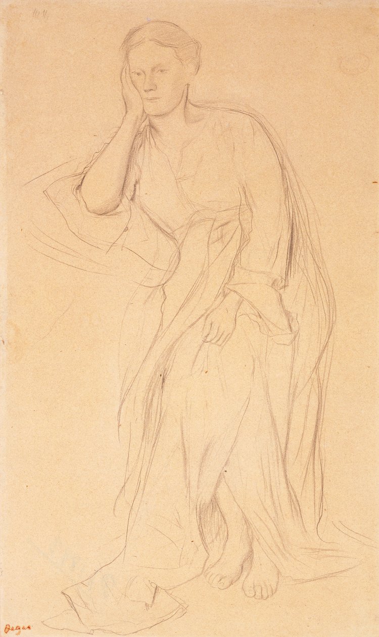 Eugenie Fiocre, studie for Mlle Fiocre i balletten The Source, ca. 1867 av Edgar Degas