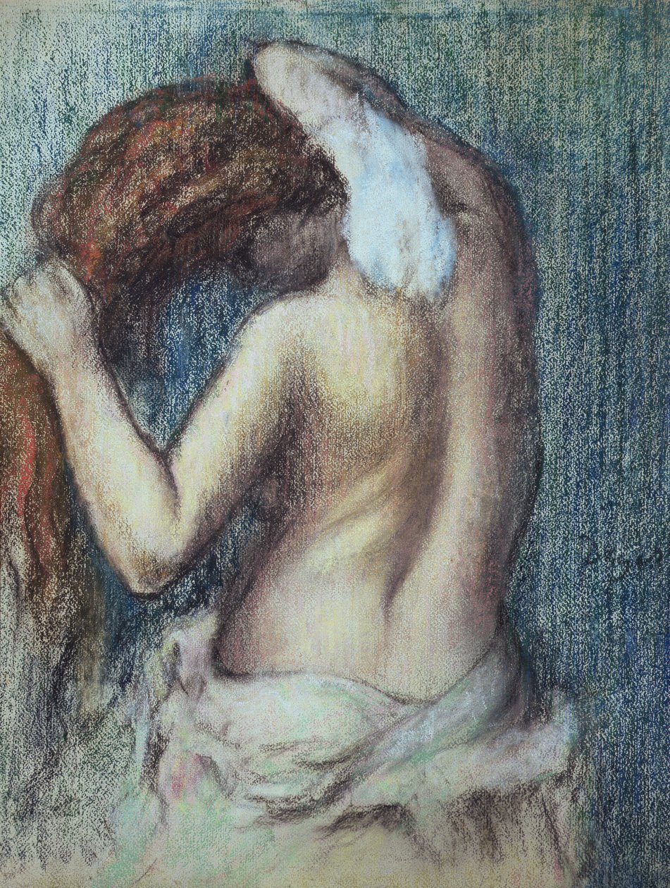 Kvinne på toalettet hennes, ca. 1895 (pastell på papir) av Edgar Degas
