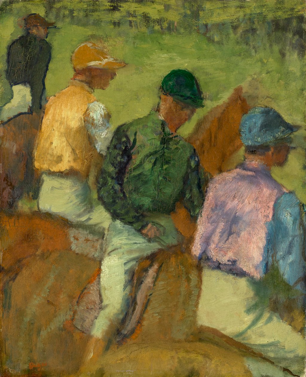 Fire jockeyer av Edgar Degas