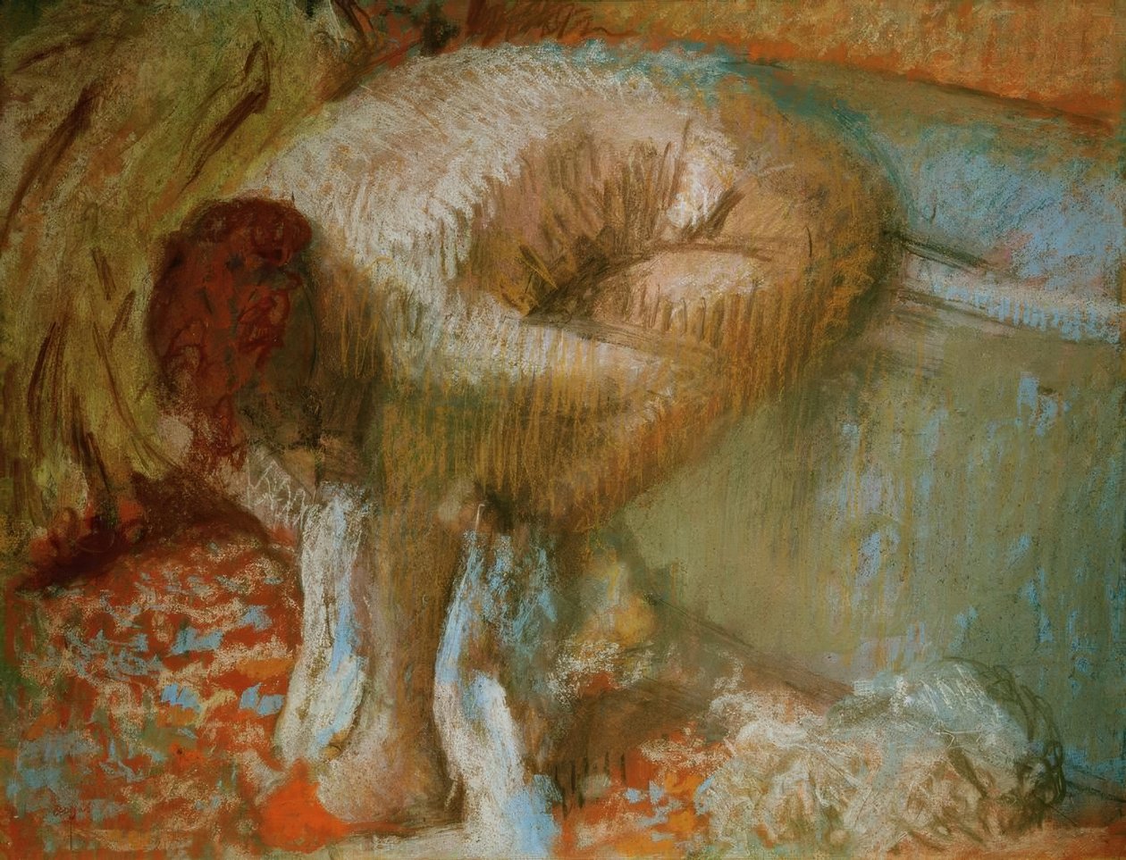 Kvinne tørker føttene etter bad av Edgar Degas