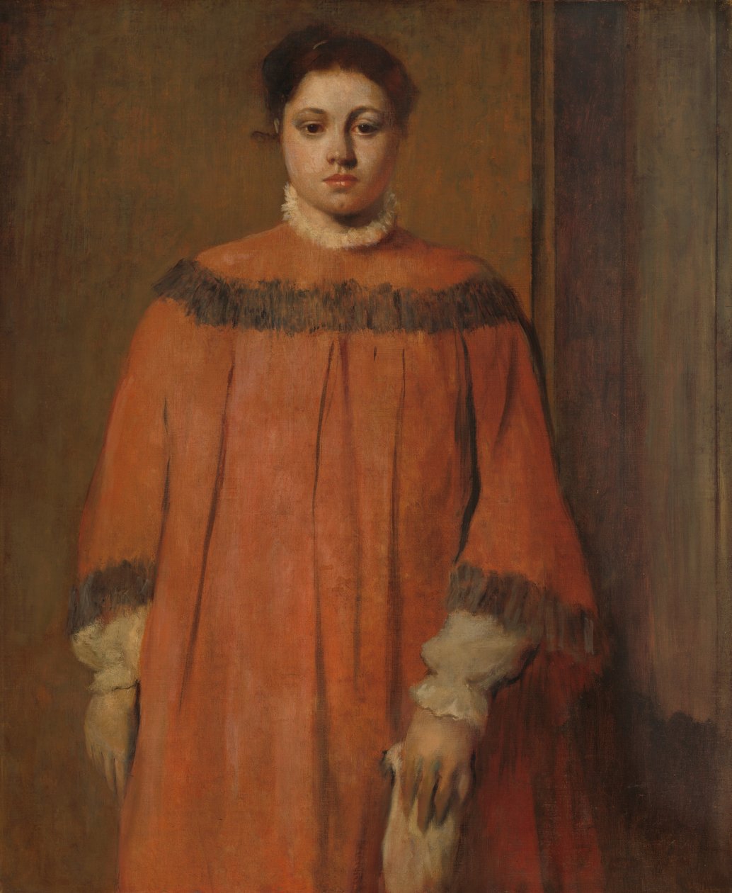 Jente i rødt av Edgar Degas