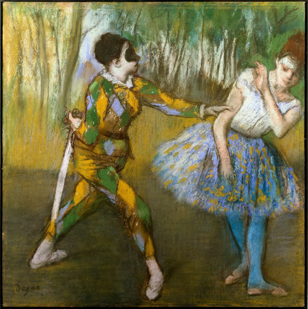 Harlekin og Colombine. Maleri av Edgar Degas (1834-1917) av Edgar Degas