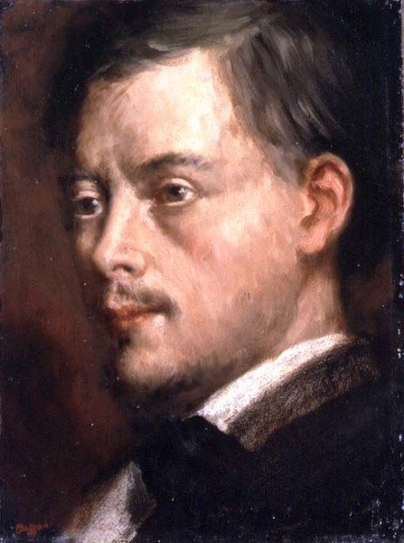 Head of a Man, ca. 1864 (olje på lerret lagt ned om bord) av Edgar Degas