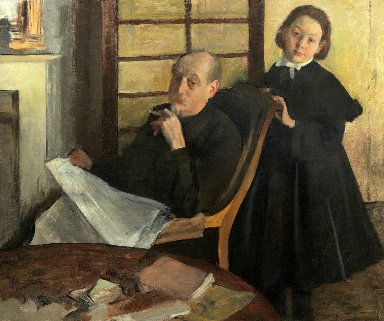 Henri Degas og hans niese Lucie Degas Kunstnerens onkel og fetter, 187576. av Edgar Degas