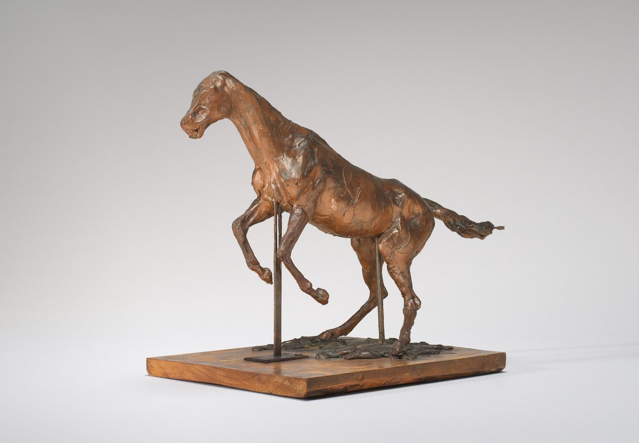 Horse Balking Horse rydder en hindring, sent på 1880-tallet. av Edgar Degas