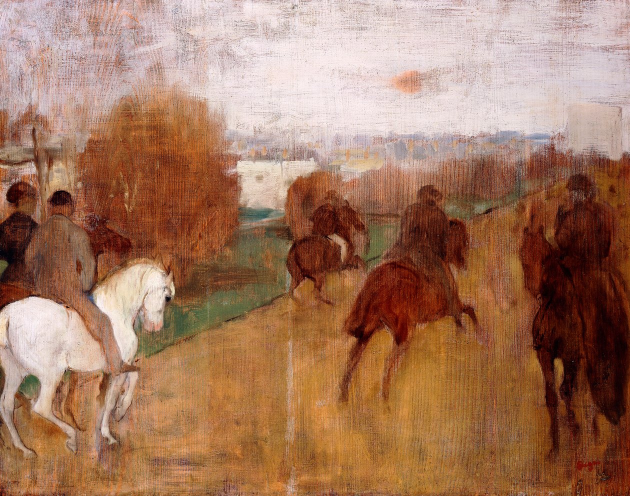 Hesterittere på en vei, 1864-68 av Edgar Degas