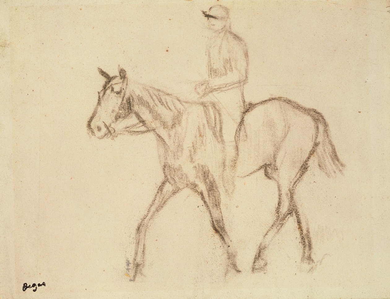 Hest og jockey av Edgar Degas