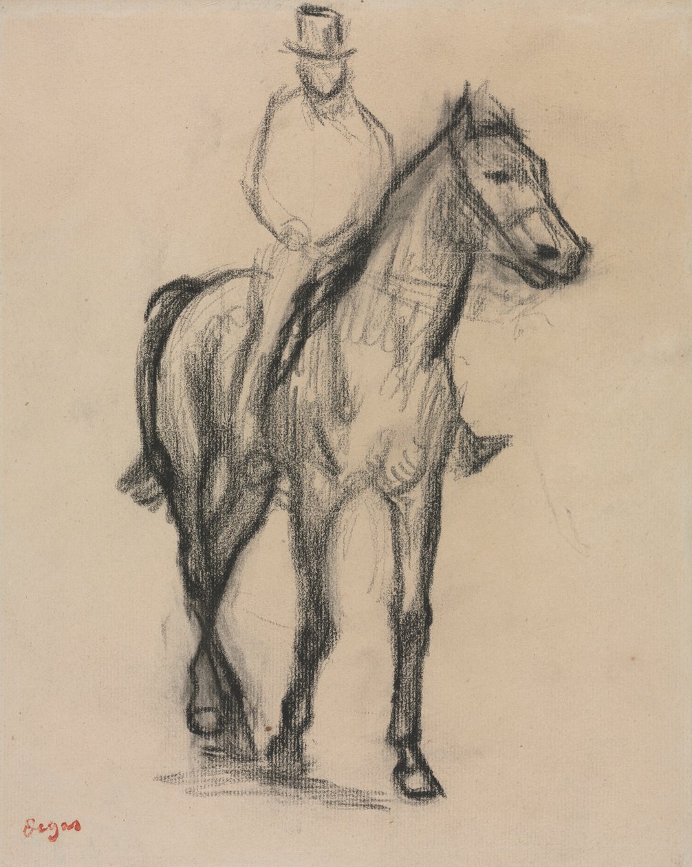 Hest og rytter av Edgar Degas