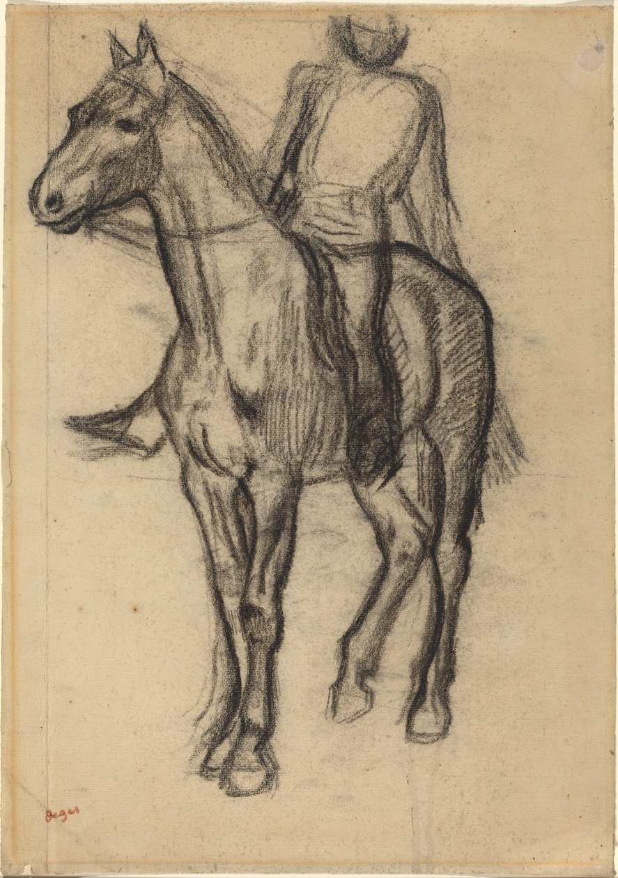 Hest og rytter, ca. 1878. av Edgar Degas