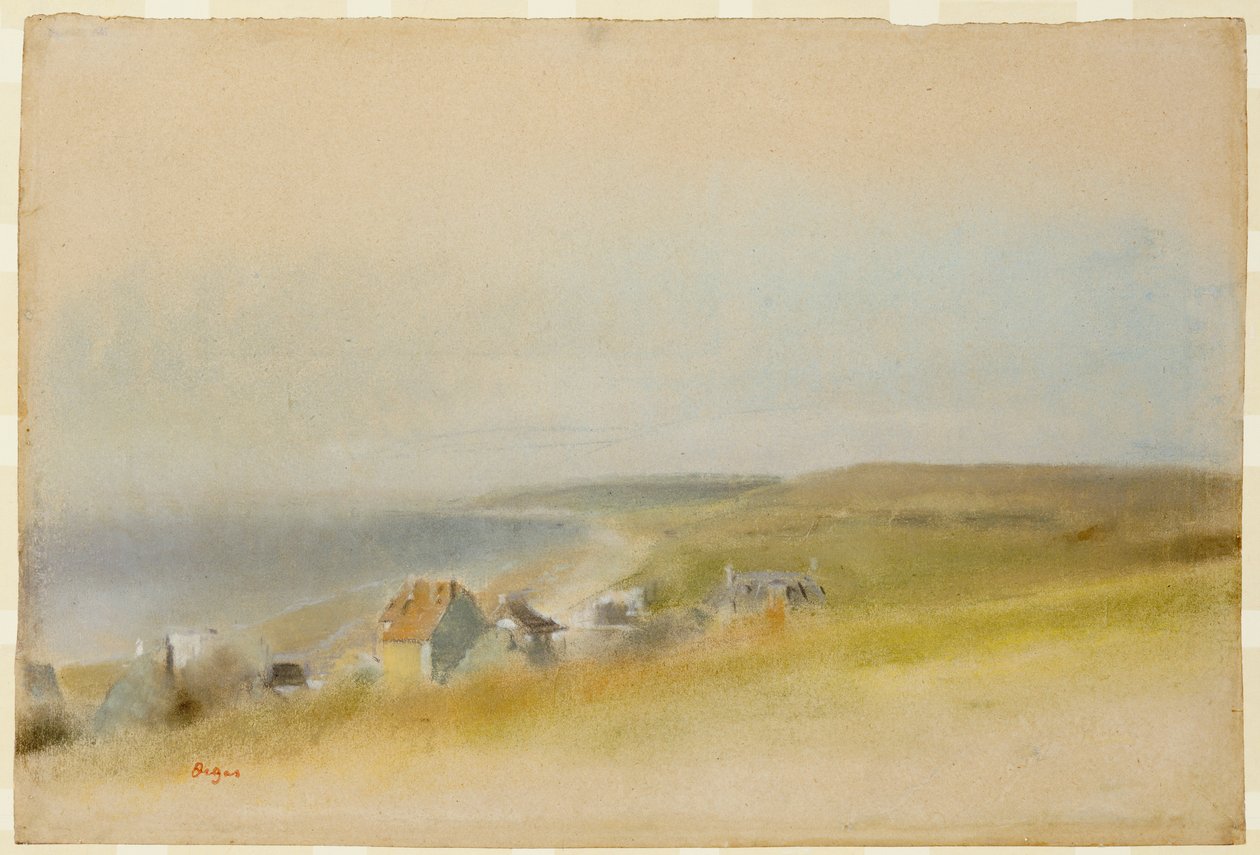 Hus på klippekanten ved Villers-sur-Mer, 1869 av Edgar Degas