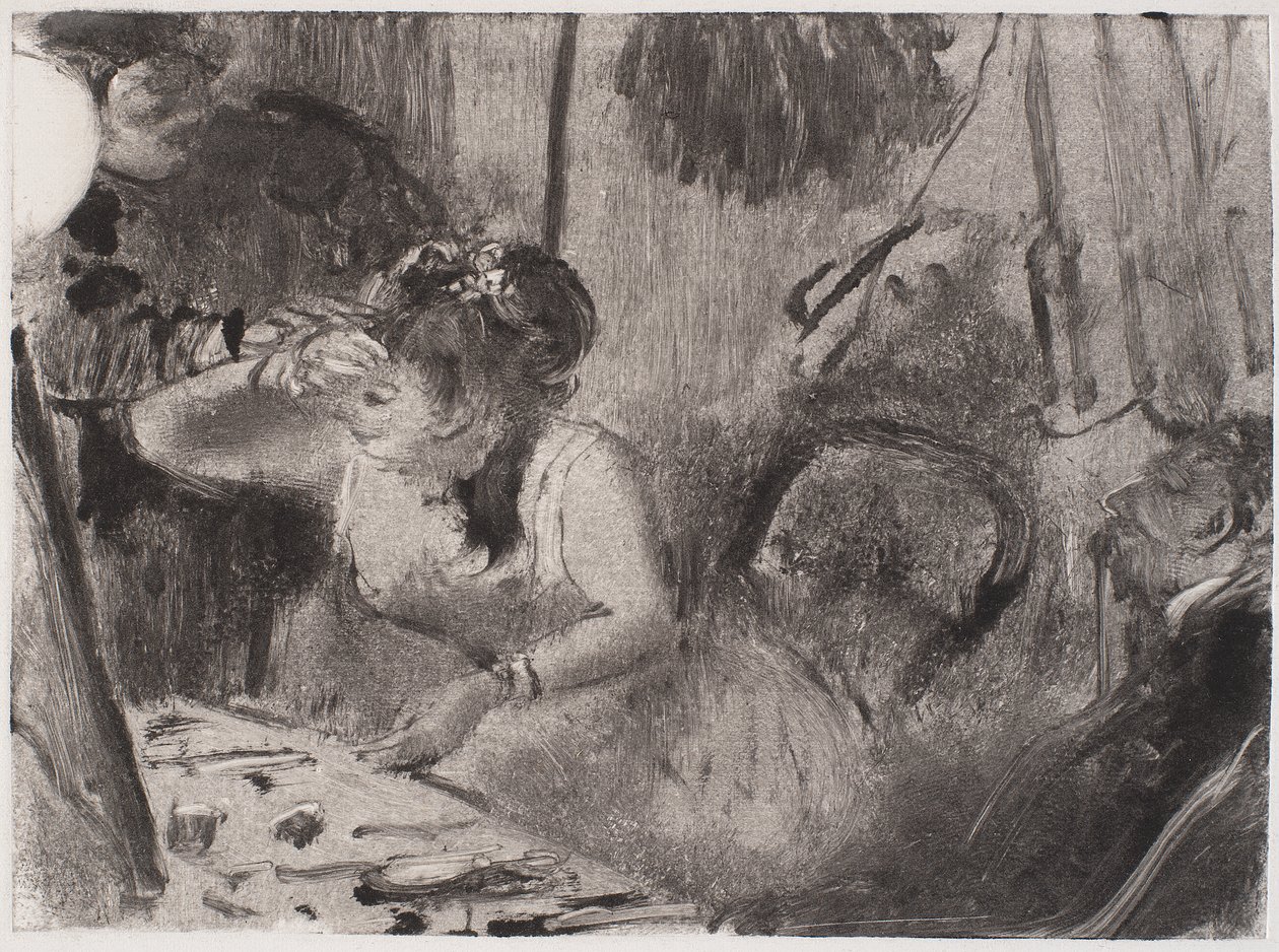 Intimitet, c. 1877-80 (monotype i svart) av Edgar Degas