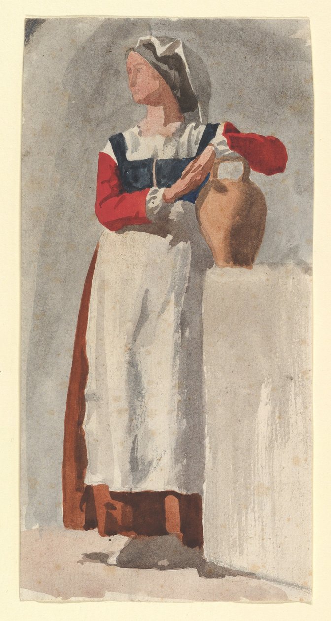Italiensk kvinne, ca. 1856-57 (grafitt og wc på lagt papir) av Edgar Degas