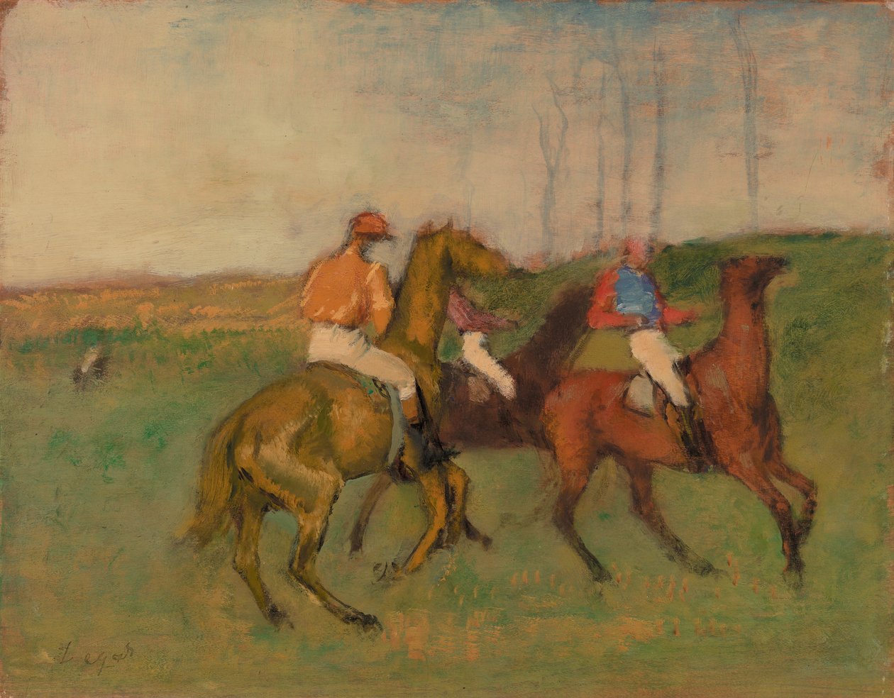 Jockeyer og veddeløpshester av Edgar Degas