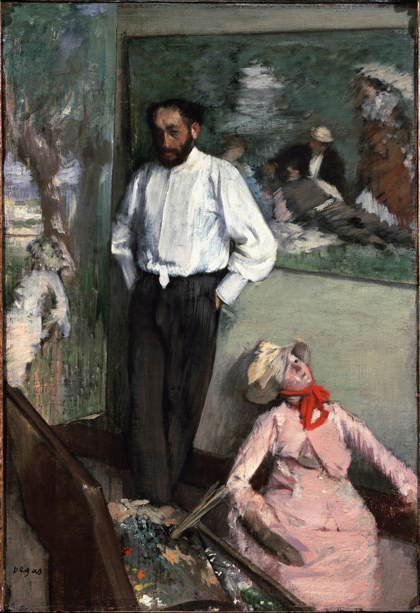 The Man and the Pantin eller Portrait of Henri Michel Levy in his atelier 1879. Maleri av Edgar Degas (1834-1917). Calouste Gulbenkian-museet, Lisboa, Portugal av Edgar Degas