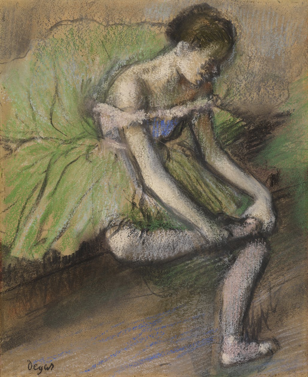 Det grønne skjørtet, ca. 1896 (pastell på papir) av Edgar Degas
