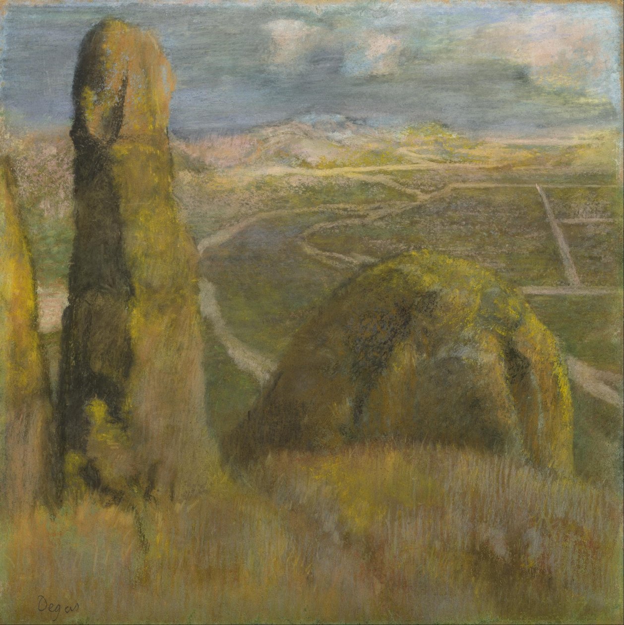 Landskap, ca. 1892 (pastell på papp) av Edgar Degas