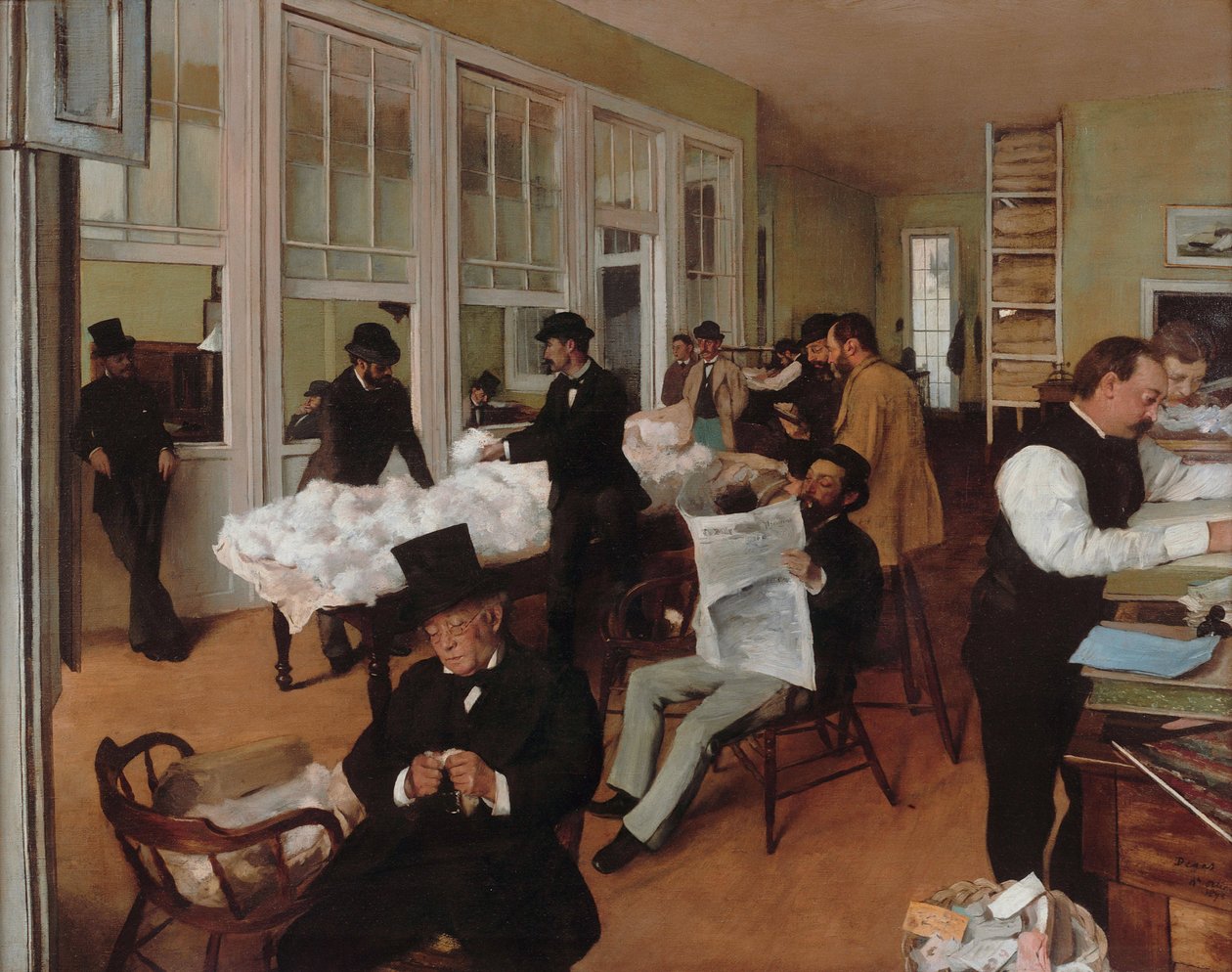 Bomullskontoret i New Orleans av Edgar Degas