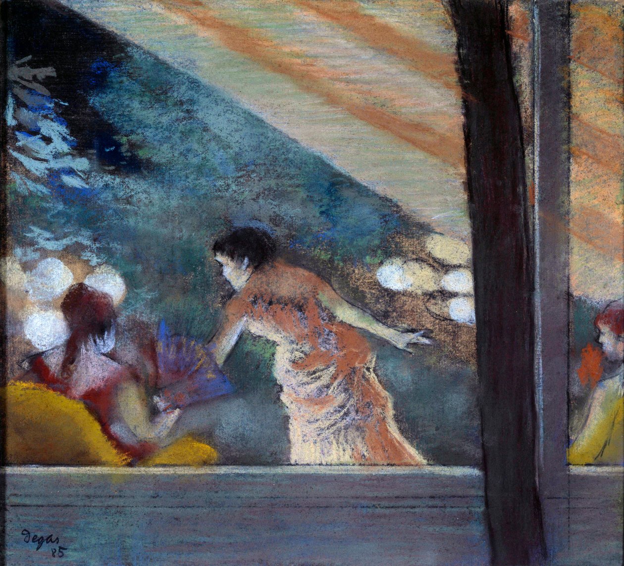 Kafékonserten til Ambassadors Pastel på etsning av Edgar Degas (1834-1917) 1885 Dim. 0,26x0,29 m Paris, Musée d