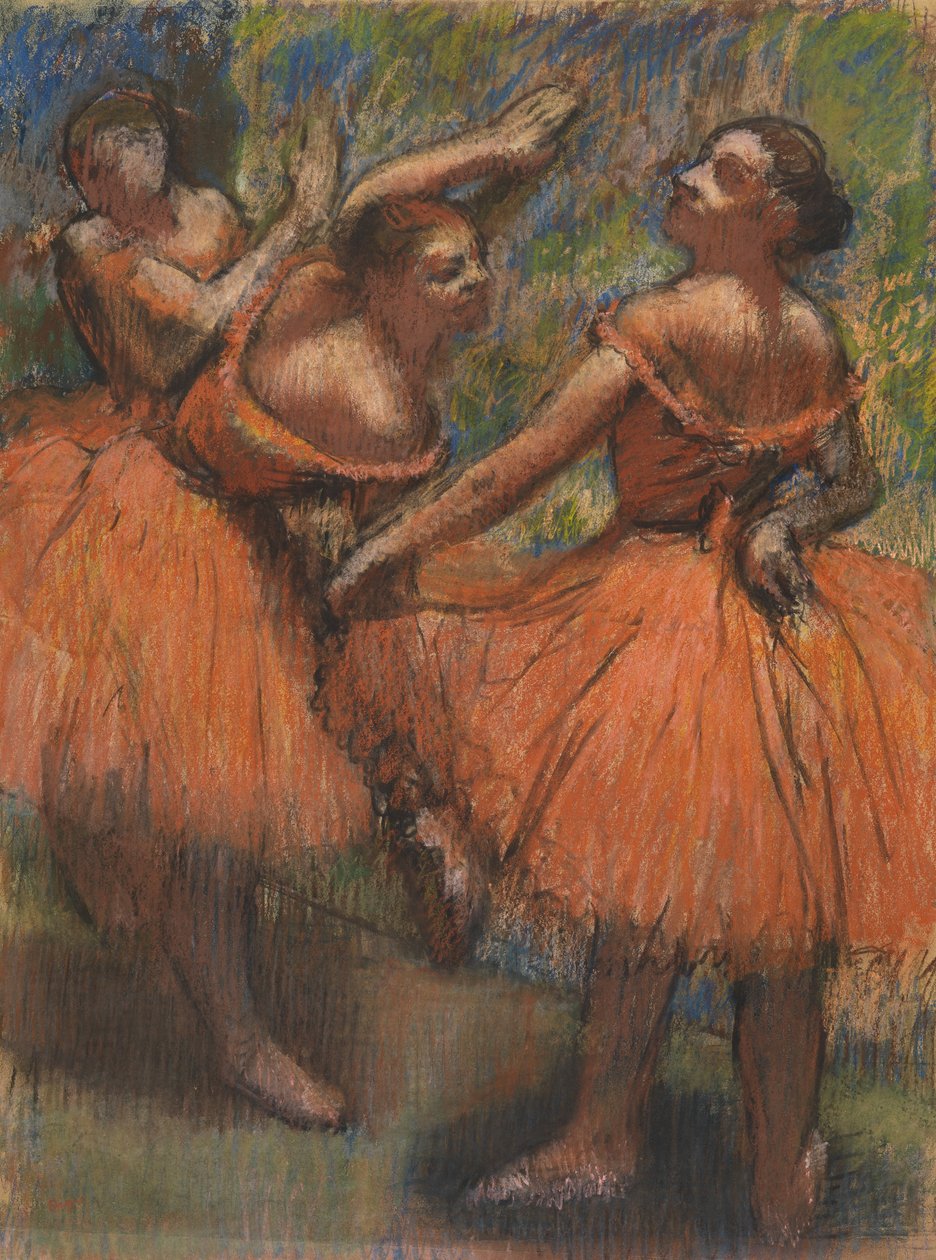 De røde skjørtene, ca. 1807-1901 (pastell på papir) av Edgar Degas