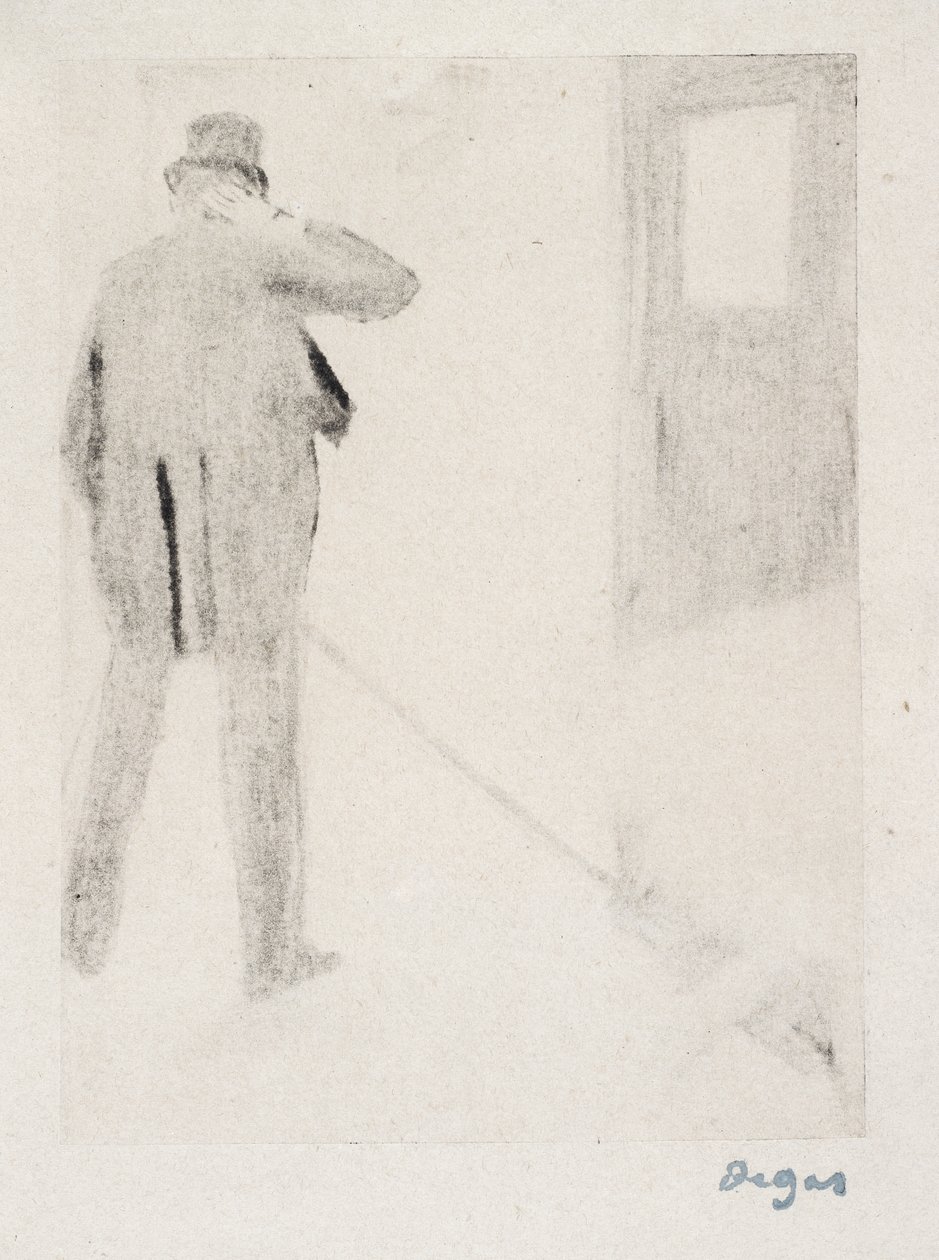 Ludovic Halévy bak kulissene, ca. 1880-83 (monotype) av Edgar Degas
