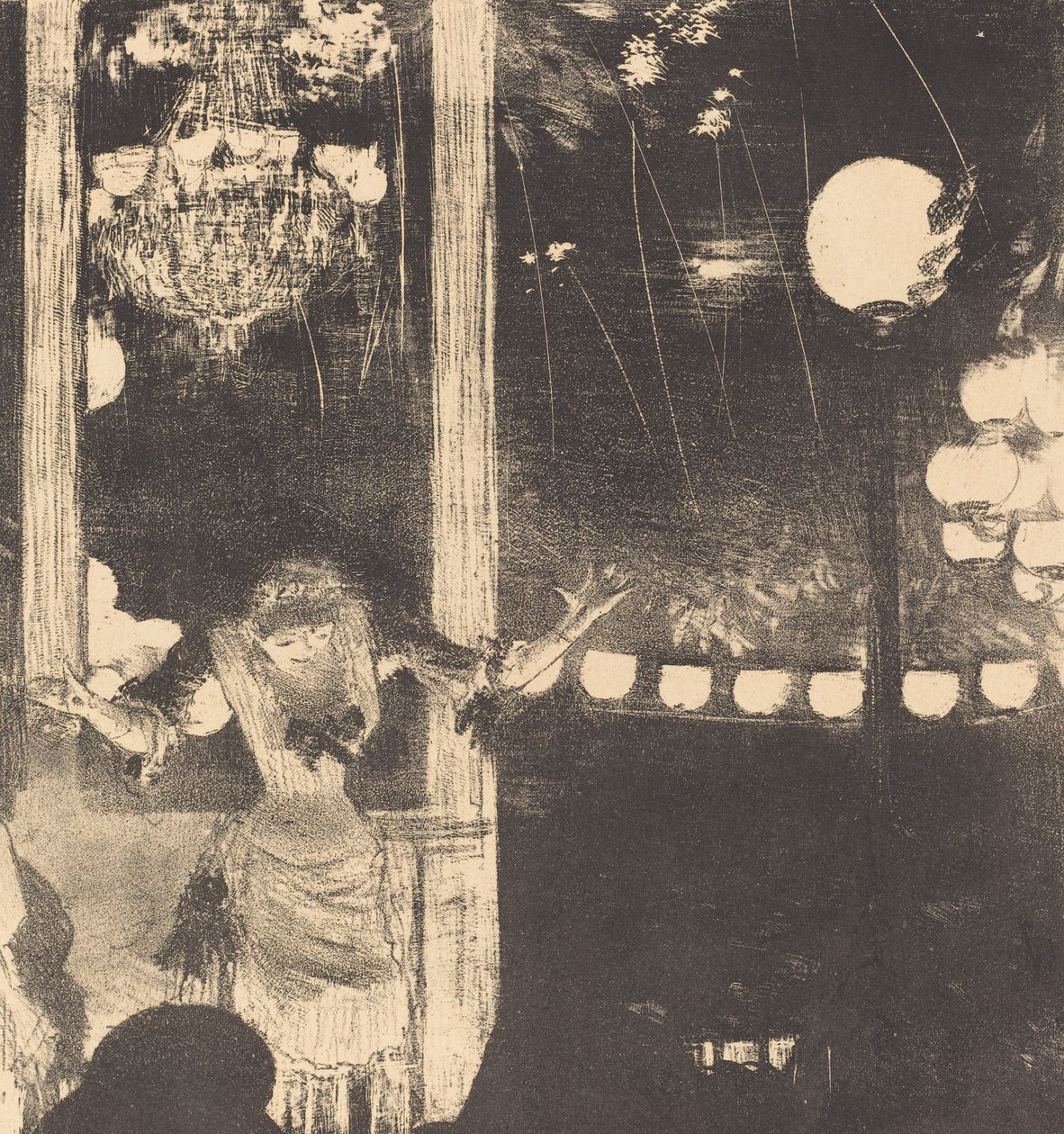 Mademoiselle Becat på Cafe des Ambassadeurs, ca. 1877 (litografi på India-papir) av Edgar Degas