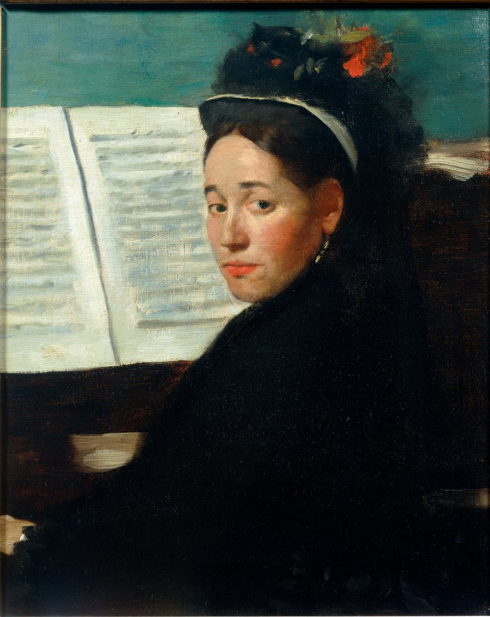 Mademoiselle Dihau au piano av Edgar Degas