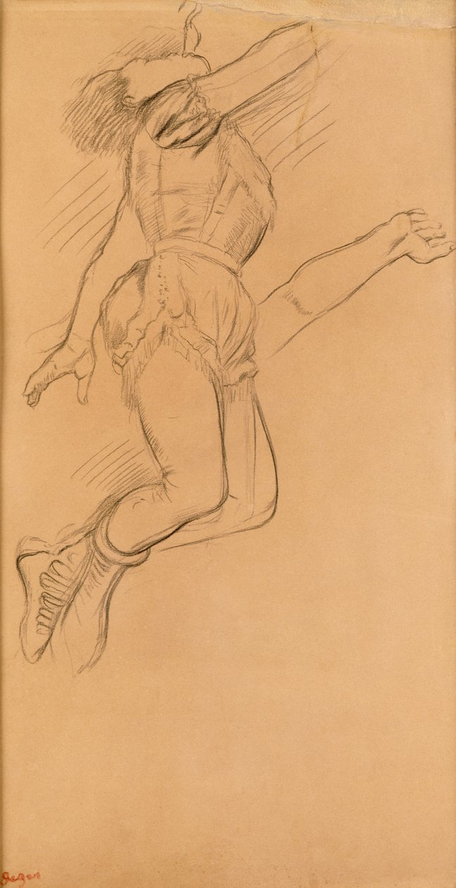 Mademoiselle La La ved Circus Fernando, 1879 (svart fargestift på brunt papir) av Edgar Degas