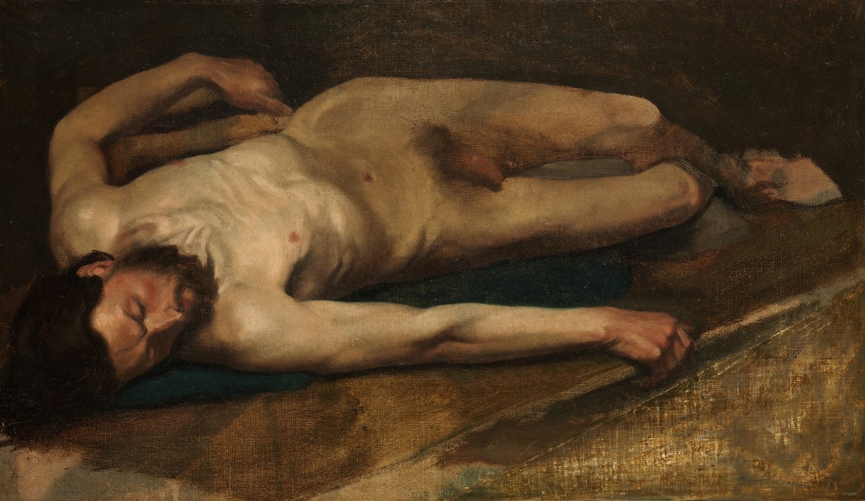 Naken mann, 1856. av Edgar Degas