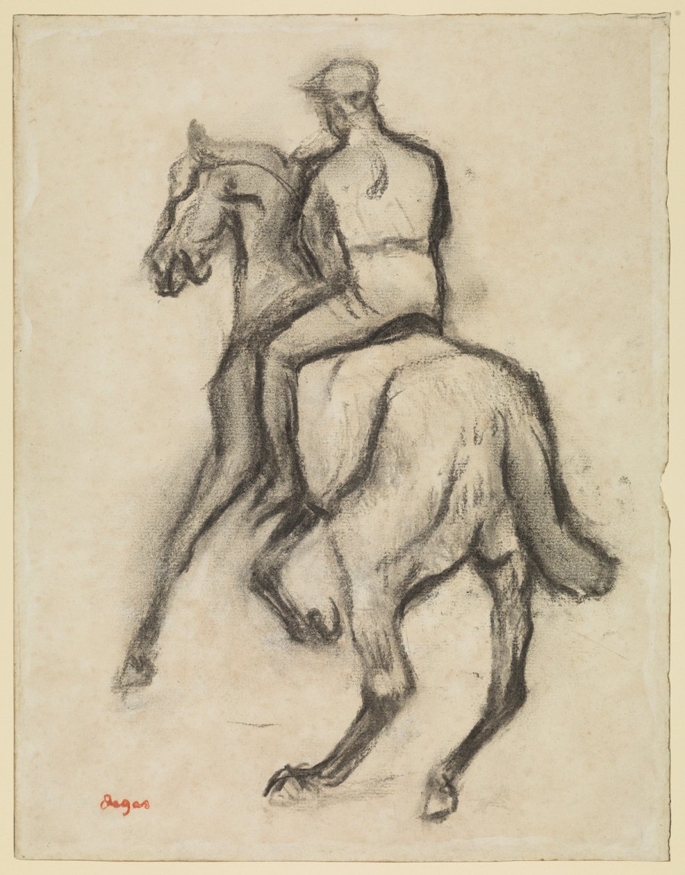 Mann til hest, ca. 1888 av Edgar Degas