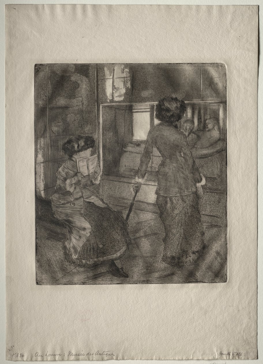 Mary Cassatt ved Louvre: Det etruskiske galleriet av Edgar Degas