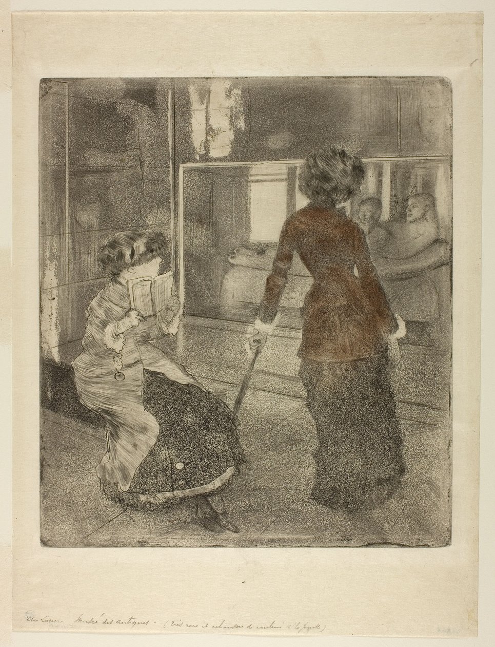 Mary Cassatt ved Louvre: Det etruskiske galleriet av Edgar Degas