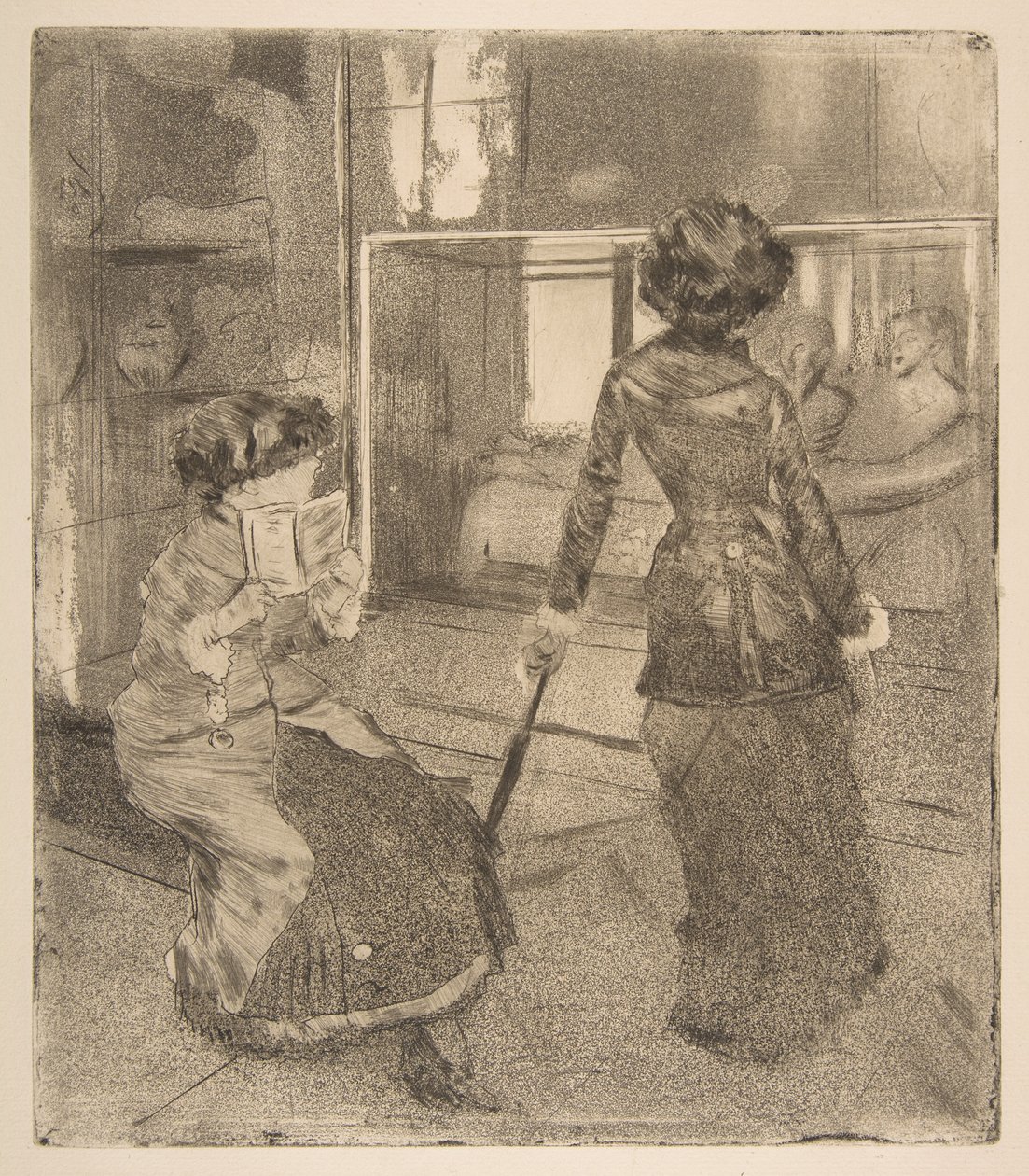 Mary Cassatt på Louvre: Det etruskiske galleriet av Edgar Degas