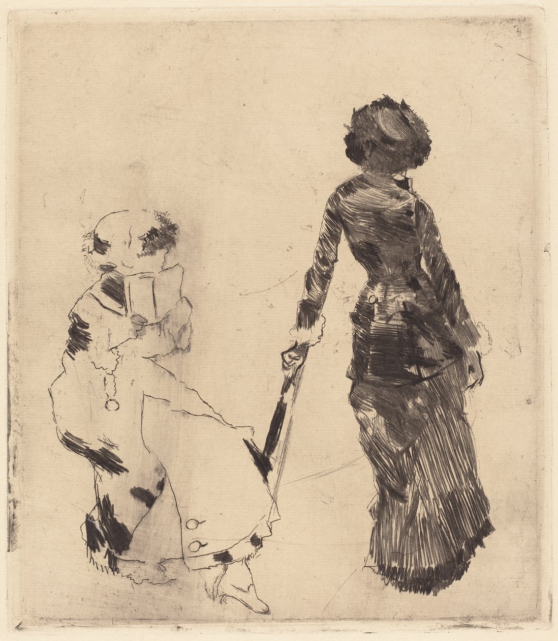Mary Cassatt ved Louvre: Det etruskiske galleriet, 1879-1880 av Edgar Degas